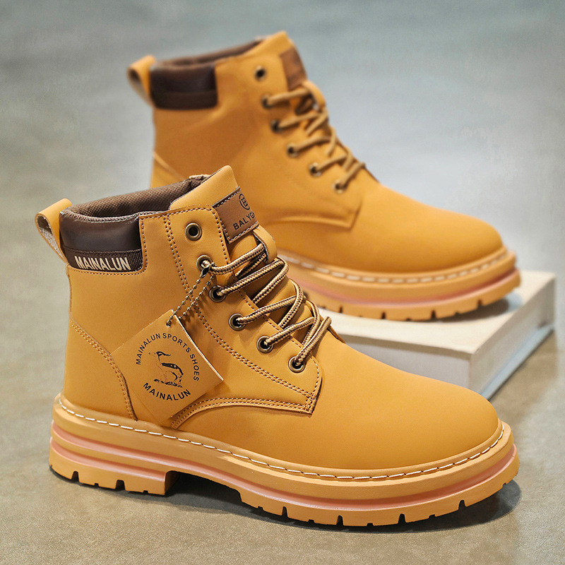 Clássico masculino botas de ca - Men Shoes Yellow avaliação e preço