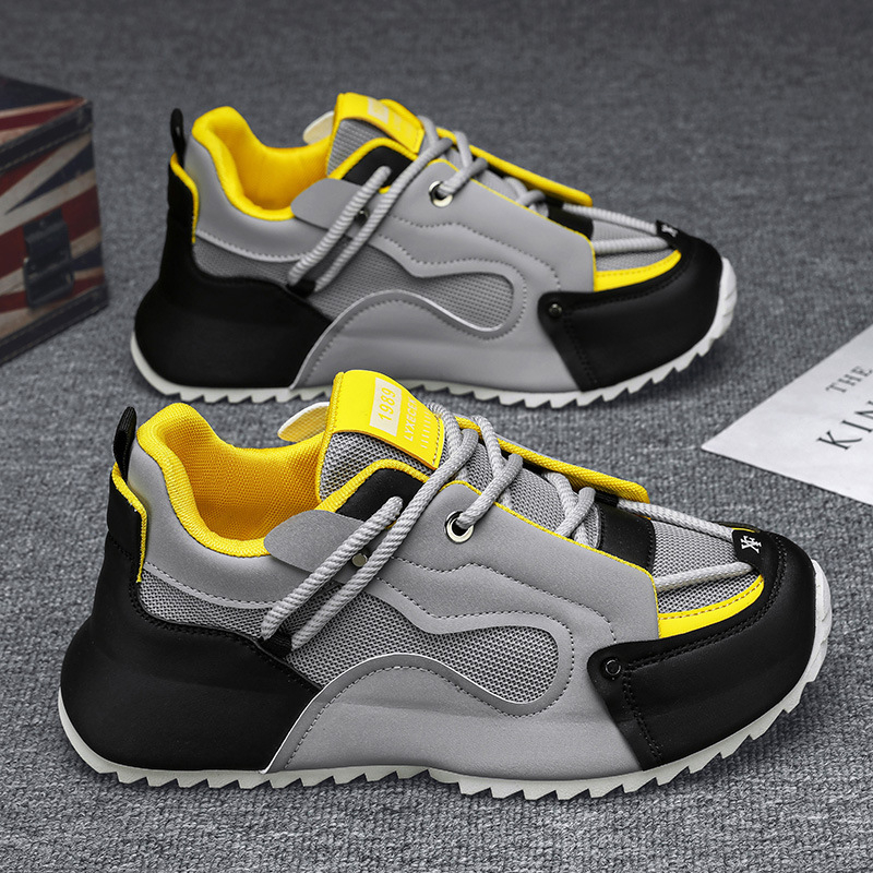 Tênis Chunky Retro em Cinza, P - Men Shoes Yellow avaliação e preço