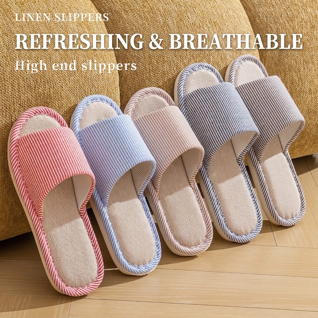 Chinelos de Linho Respirável p - Men Shoes Size avaliação e preço